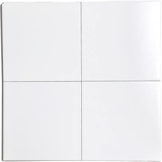 Matte White 6"x6" Ceramic Wall Tile for Kitchen Backsplash & Bathroom - Sold Per Sq.Ft.