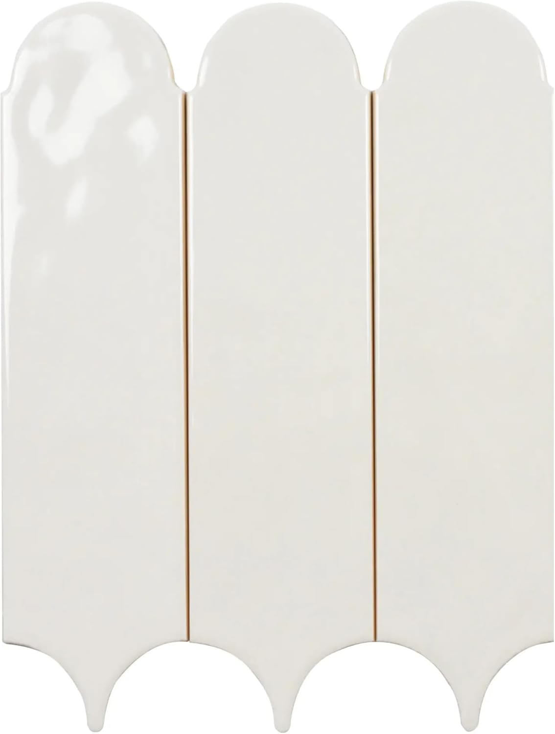 Tenedos HTCRC Glossy Wool 3x12 Interlocking Ceramic Wall Tile | Decorative Elongated Tile | Kitchen Backsplash Bathroom