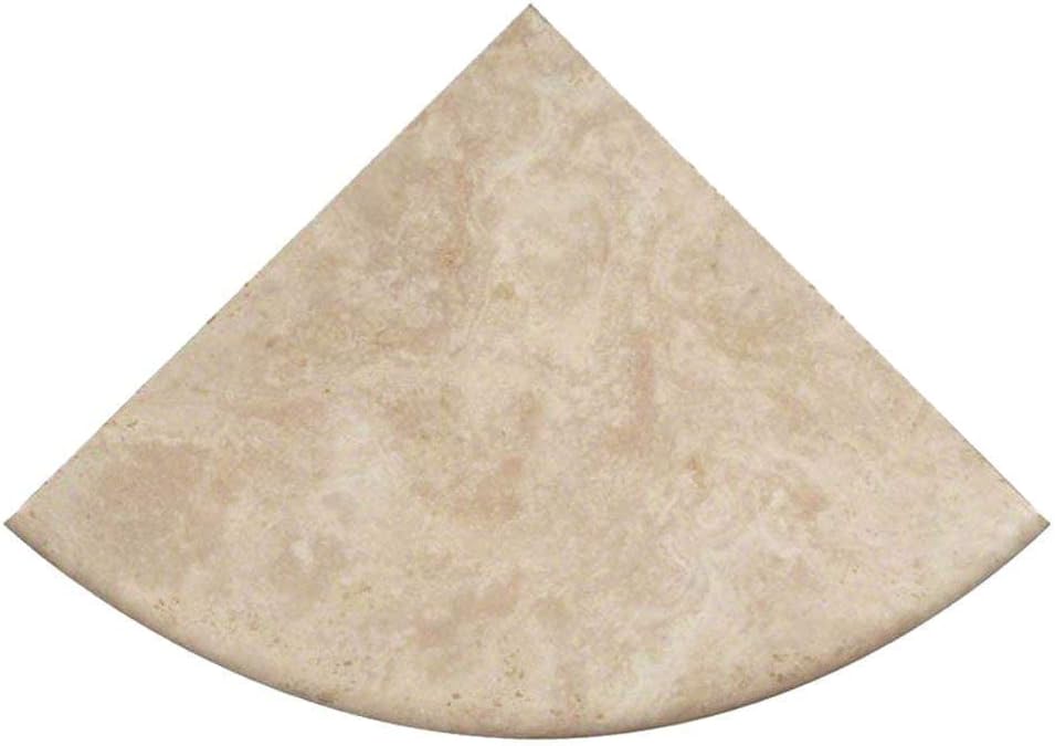 Ivory Light Travertine Corner Shelf – 9 Inch Filled and Honed Stone Accessory