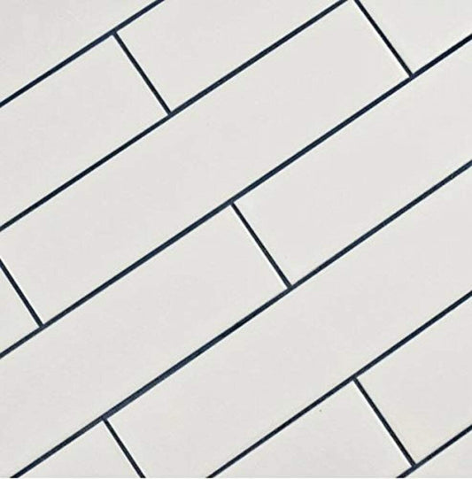 Modern 2x8 Porcelain Wall Cladding – Glossy White Interior Tile