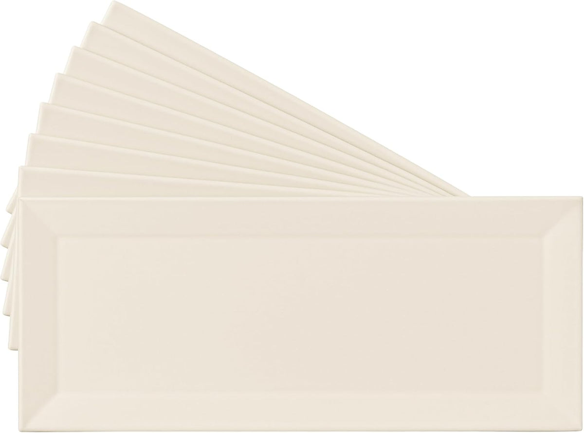 Tenedos 3x6 Bright Almond Beveled Glossy Ceramic Subway Tile – Premium Wall Tile for Kitchen Backsplash, Bathroom Shower, Laundry Room & Accent Walls (10 Pieces)