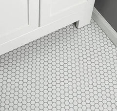 White Penny Round Matte Porcelain Mosaic Tile -  (12x12 sheet)