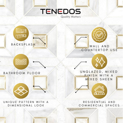 Tenedos Sapphire Gold 12 in. x 12 in. Honed Marble Floor and Wall Tile-1 piece
