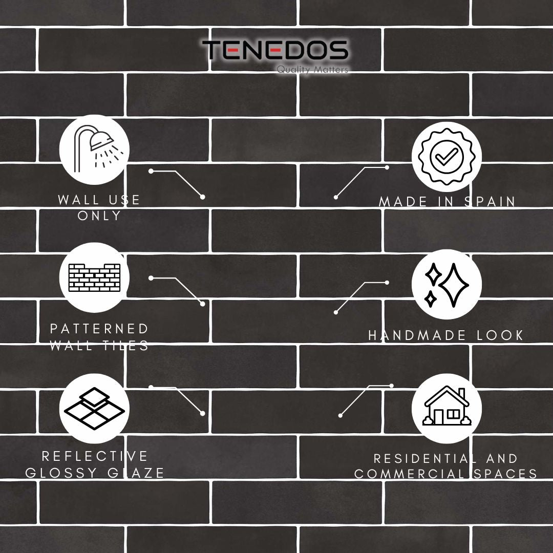 Tenedos HTC184 Ceramic Subway Wall Tile Handmade Look Glossy Glaze for Backsplash Kitchen, Bathroom Shower, Accent Wall (1, Espresso Rich)