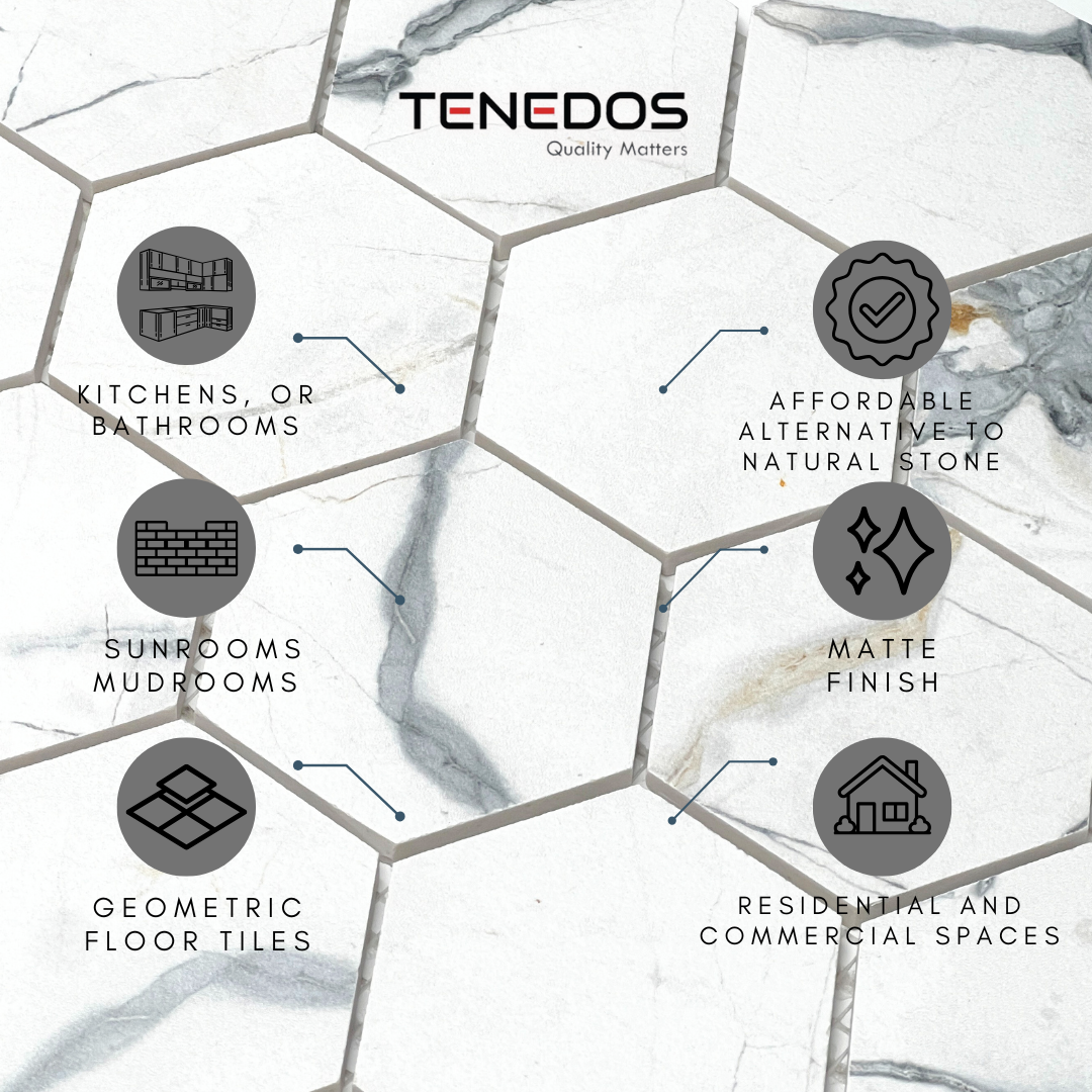 Tenedos Dusty Dawn Hexagon Porcelain Mosaic Tile-1 piece