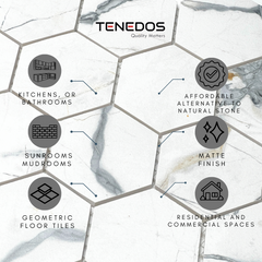 Tenedos Dusty Dawn Hexagon Porcelain Mosaic Tile-1 piece