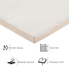 Tenedos HTC184 Ceramic Subway Wall Tile Handmade Look Glossy Glaze for Backsplash Kitchen, Bathroom Shower, Accent Wall (1, Luminous Pearl)