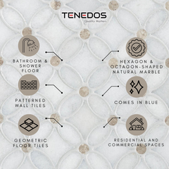 Tenedos Timeless Petals Mosaic Tile 1 piece