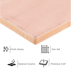 Tenedos HTC184 Ceramic Subway Wall Tile Handmade Look Glossy Glaze for Backsplash Kitchen, Bathroom Shower, Accent Wall (1, Blush Rose)