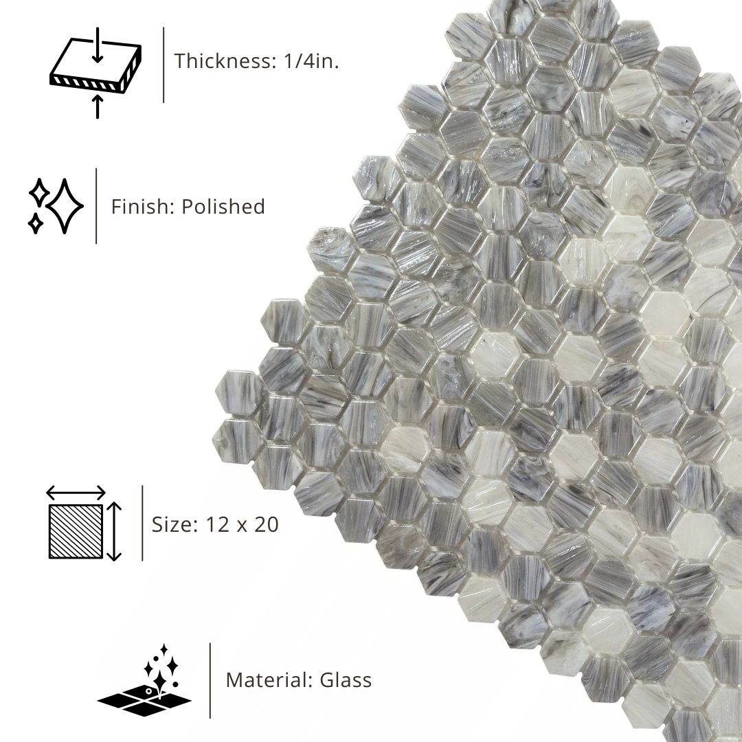 Tenedos HTC266 Lustrous Horizon Ombre Glass Mosaic Tile