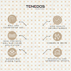 Tenedos HTC195 Golden Diamond Marble Mosaic Tile
