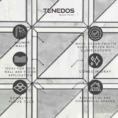 Tenedos HTC188 Hudson Triad Polished Marble Mosaic Tile