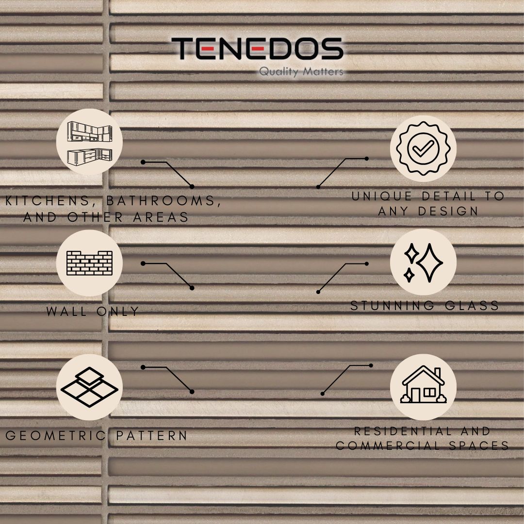 Tenedos HTC198 Amber Ridge Glass Mosaic Tile