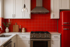 4x4 Red Ceramic Tile-Box of 10 pcs