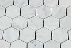 Polished 2 Inches Hexagon Marble Tile – Classic White Mosaic Sheet for Walls & Floors