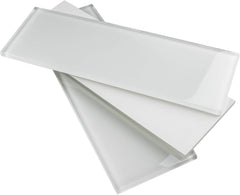 4x12 White Glass Subway Tile