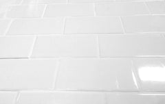 3x6 White High Gloss Ceramic Wall Tile –  (Box of 100 Tiles)