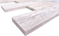 Elegant Cream & Stone Blend Rectangular Marble Panels – Natural Stone Wall Covering for Design, Decorative Surface