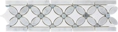 Tenedos 4x13 Polished Carrara White Marble Border Tile – Italian Marble Trim for Indoor Floors, Walls, Showers, Bathrooms, Fireplaces – Water-Resistant