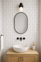Modern 2x8 Porcelain Wall Cladding – Glossy White Interior Tile