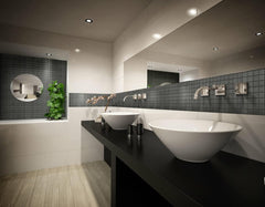 Black Matte Charcoal Porcelain Wall & Floor Tile (1 Sheet)