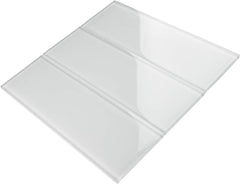 4x12 White Glass Subway Tile