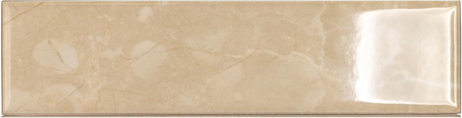 Tenedos HTCRC  3x12 Glossy Porcelain Subway Tile – Stone Look Wall Tile for Kitchen Backsplash, Bathroom & Shower Walls