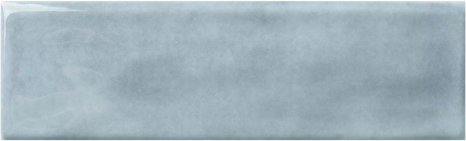 Tenedos HTCFD Handmade Zellige Look 2.5” x 8” Blue Porcelain Tile – High Gloss Pressed Edge Subway Tile for Wall & Floor, Bathroom, Kitchen Backsplash, Shower Walls