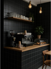 Tenedos  Matte Ceramic Tile for Bathroom Wall, Shower Surround, and Kitchen Backsplash – Classic Square Design 4 x 4-1/4 Inch – 10 Pieces