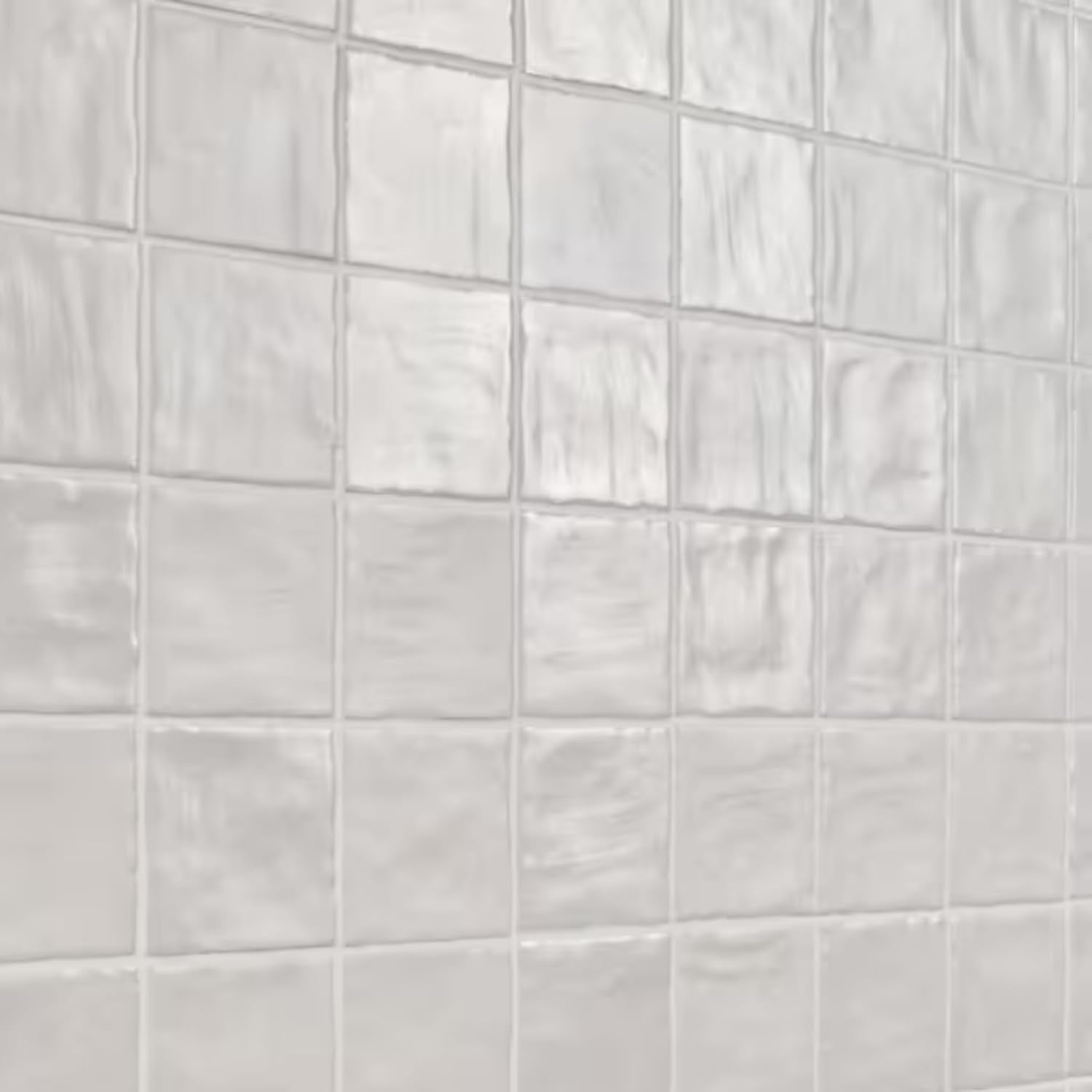 Tenedos 4x4 Inch HTCFD Premium Quality Matte Zellige Ceramic Tile with Subtle Shimmer | Handmade Look Moroccan Square Wall Tile for Kitchen Backsplash & Bathroom Wall
