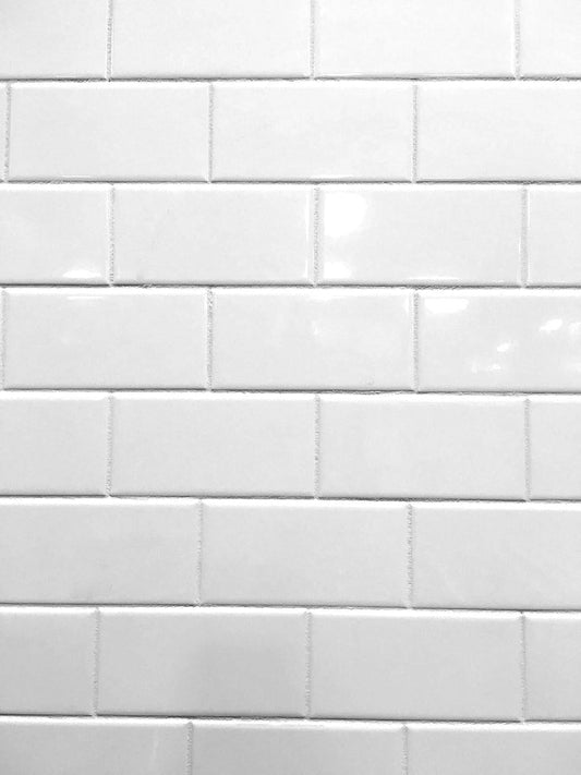 3x6 White High Gloss Ceramic Wall Tile –  (Box of 100 Tiles)