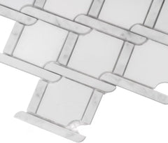 Tenedos HTCRC Bianco Carrara Eastern White Marble Gray Interlocking Mosaic Tile | 11 x 12 Inch Mesh-Mounted White Marble | Kitchen Backsplash Bathroom Shower Accent Wall