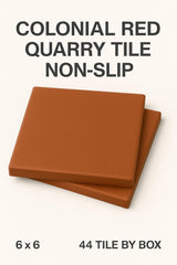 6x6 Colonial Red Smooth Quarry Tile