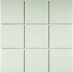 4x4 Mint Green Porcelain Matte Mosaic Tile (12x12 sheet)