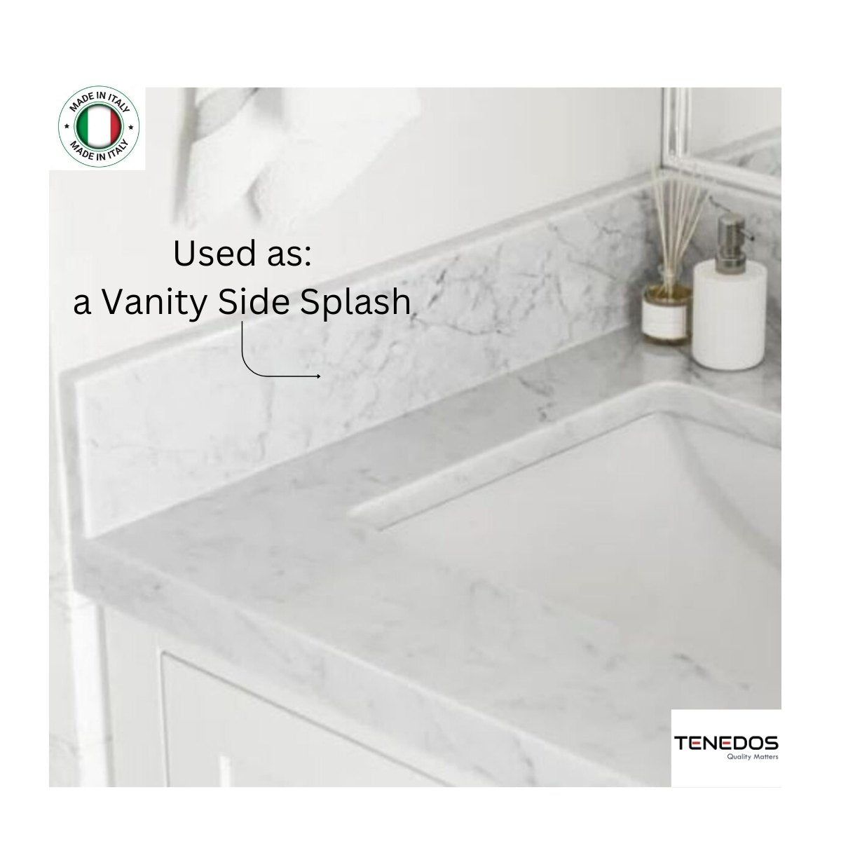Carrara Marble Floor Doorway Threshold (Marble Saddle) Polished for Shower Curb, Window Sill, Vanity Backsplash, Floor Transition