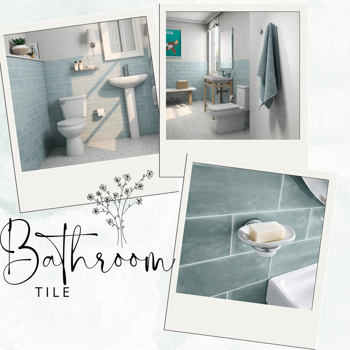 Santorini Blue Gray 4 1/4x10 Glossy Ceramic Wall Tile, Decor