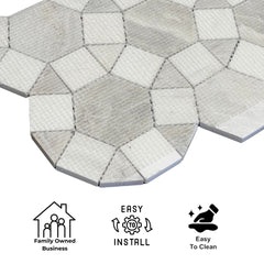 Tenedos HTC193 Crystal Nexus Marble Mosaic Tile