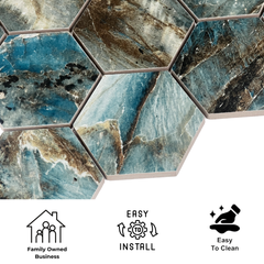 Tenedos Emerald Hexagon Porcelain Mosaic Tile- 1 piece