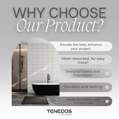 Tenedos Legency HTC152-1 10 in. x 10 in. Polished Marble Mosaic Tile Silver