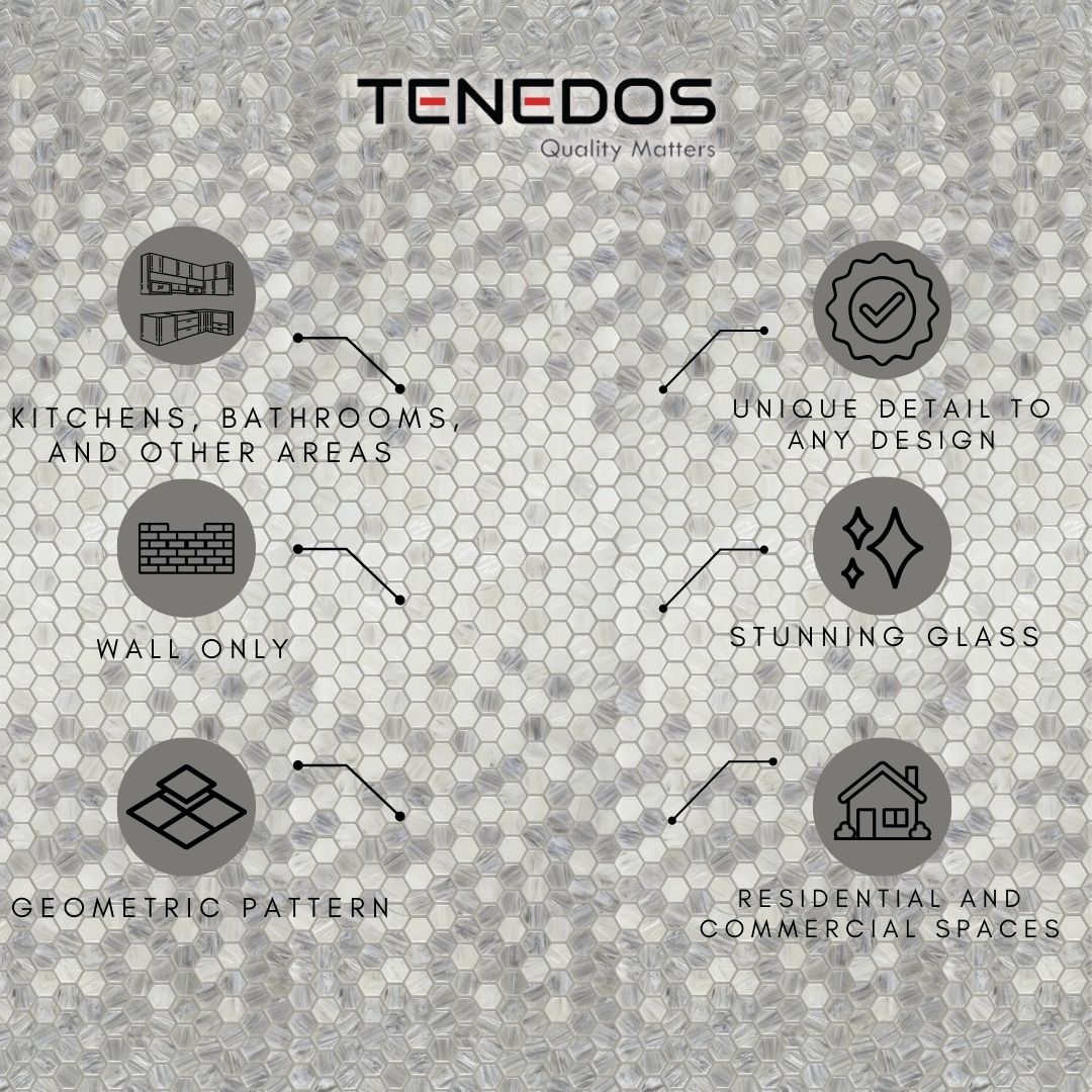 Tenedos HTC266 Lustrous Horizon Ombre Glass Mosaic Tile