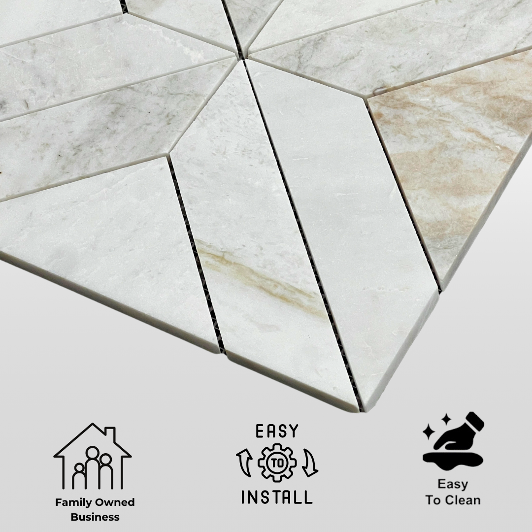 Tenedos Agate Marble Honed Mosaic Marble Floor and Wall Tile- 1 piece