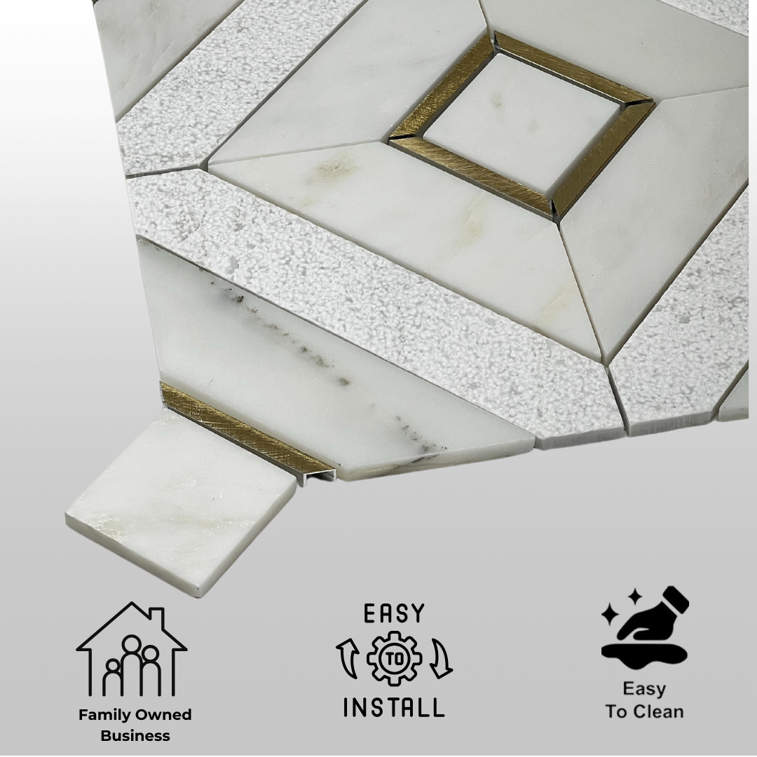 Tenedos Sapphire Gold 12 in. x 12 in. Honed Marble Floor and Wall Tile-1 piece