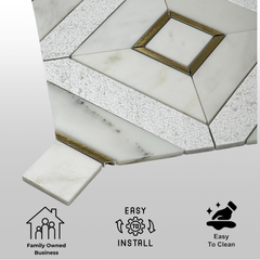 Tenedos Sapphire Gold 12 in. x 12 in. Honed Marble Floor and Wall Tile-1 piece
