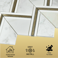 Tenedos Diaspore Gold 10 in. x 14 in. Stone Metal Mesh-Mounted Mosaic Tile- 1 piece