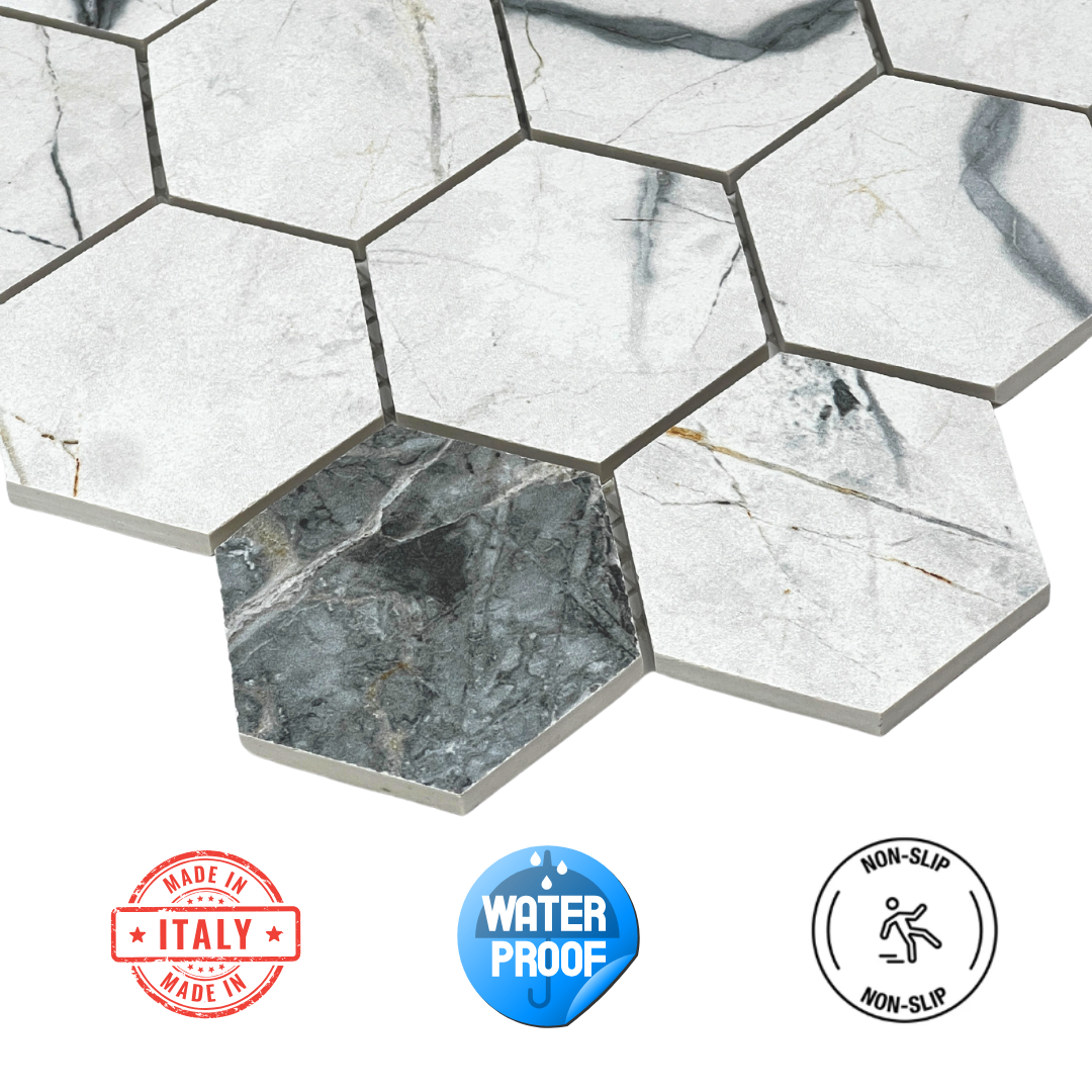 Tenedos Dusty Dawn Hexagon Porcelain Mosaic Tile-1 piece