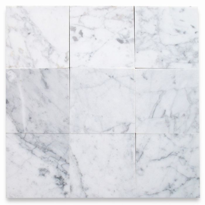 Tenedos Bianco Greyish Carrara Premium Italian 6x6 Marble Polished Wall Floor Tile 1 Square Feet (4 pieces)