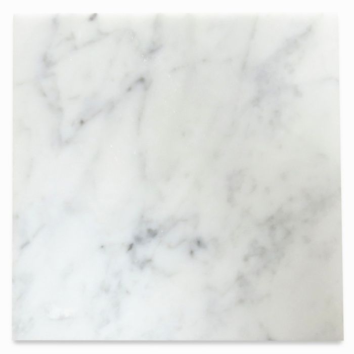 Tenedos Bianco Greyish Carrara Premium Italian 6x6 Marble Polished Wall Floor Tile 1 Square Feet (4 pieces)