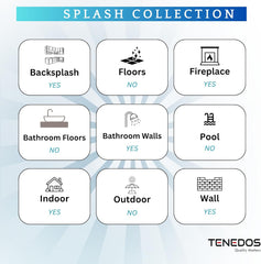 Tenedos HTCLW 3x12 Glossy Cloud Ceramic Subway Tile, Smooth Surface, Pressed Edge, Water-Resistant Wall Tile for Backsplash, Bathroom, Shower