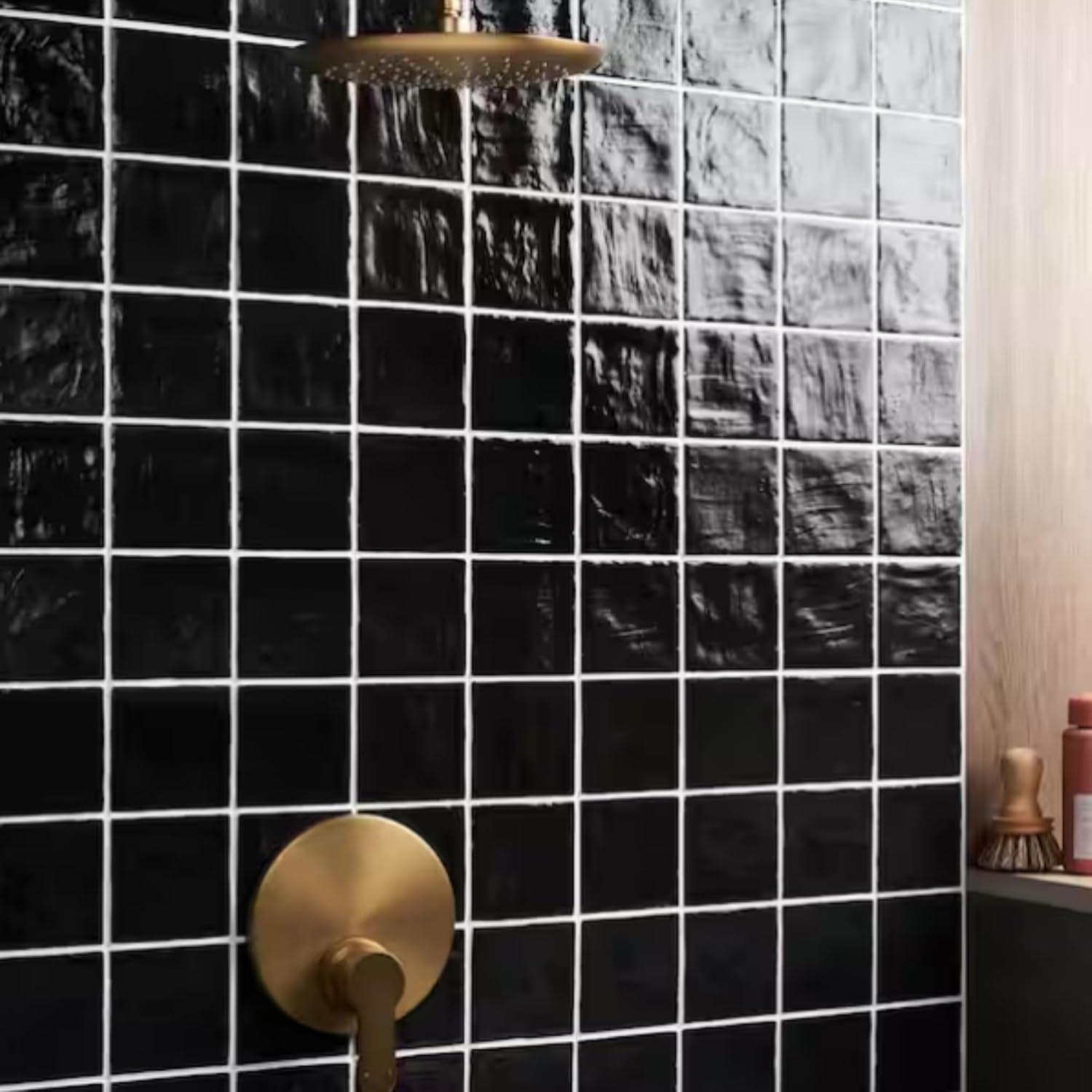 Tenedos 4x4 Inch HTCFD Premium Quality Matte Zellige Ceramic Tile with Subtle Shimmer | Handmade Look Moroccan Square Wall Tile for Kitchen Backsplash & Bathroom Wall