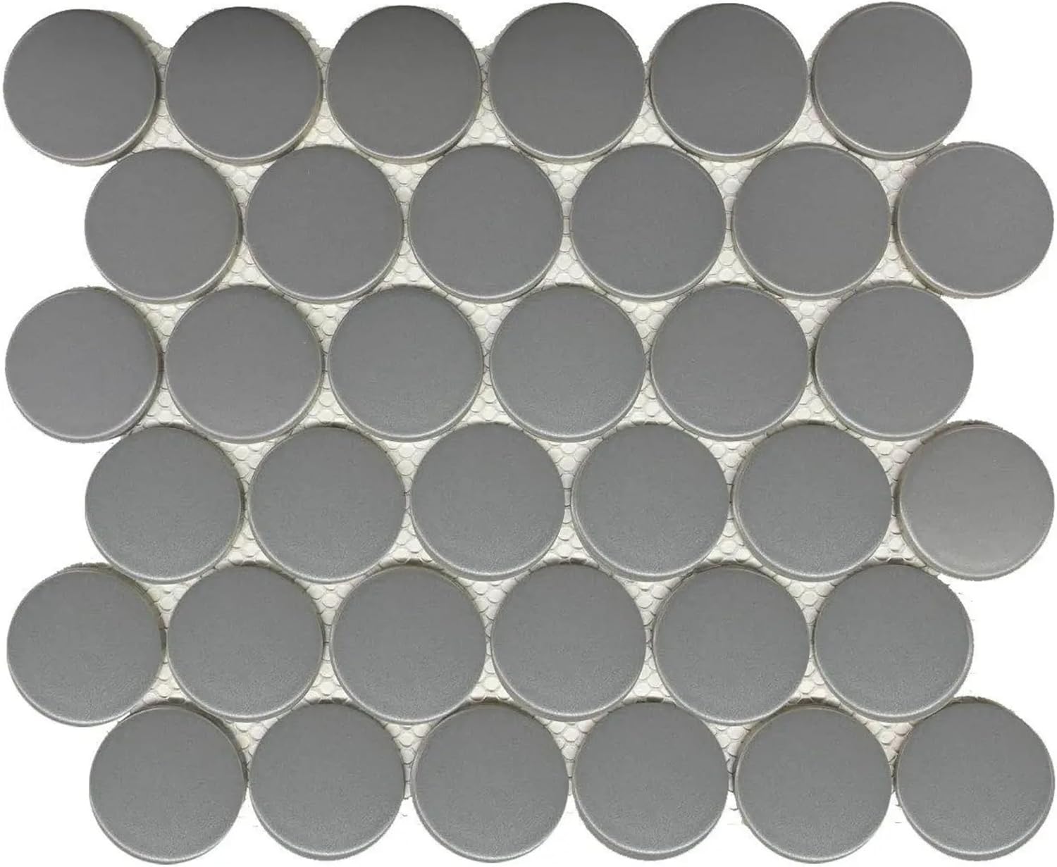 Tenedos 2" Matte Grande Penny Round Porcelain Mosaic Tile for Bathroom, Shower, Kitchen Backsplash, Wall, Floor, Café, Restaurant, Commercial